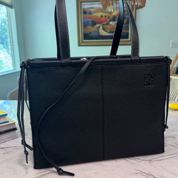 Loewe cushion leather tote bag (large)